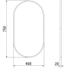 Mexen Loft oválne kúpeľňové zrkadlo 75 x 40 cm, čierny rám - 9851-075-040-000-70
