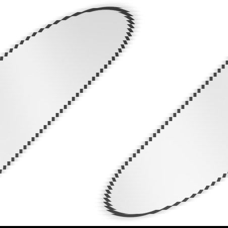 Mexen Loft oválne kúpeľňové zrkadlo 75 x 40 cm, čierny rám - 9851-075-040-000-70