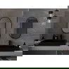 Mexen Loft oválne zrkadlo do kúpeľne 75 x 40 cm, čierny rám - 9851-075-040-000-70