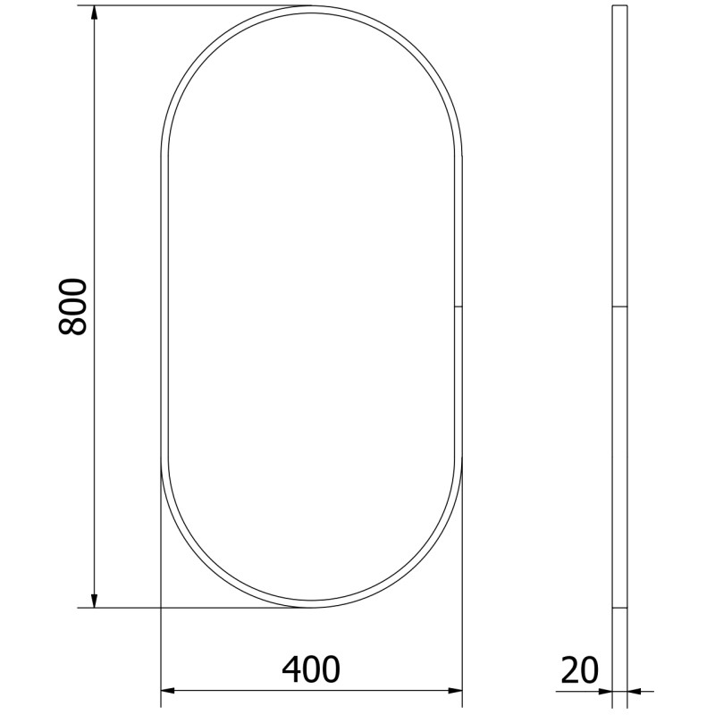 Mexen Loft Oválne kúpeľňové zrkadlo 80 x 40 cm, rám brúsené zlato - 9851-080-040-000-50