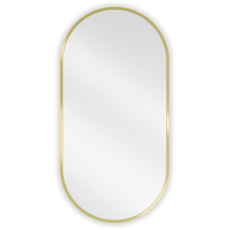 Mexen Loft Oválne kúpeľňové zrkadlo 80 x 40 cm, rám brúsené zlato - 9851-080-040-000-50
