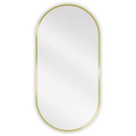 Mexen Loft Oválne kúpeľňové zrkadlo 80 x 40 cm, rám brúsené zlato - 9851-080-040-000-50