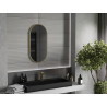 Mexen Loft Oválne kúpeľňové zrkadlo 80 x 40 cm, rám brúsené zlato - 9851-080-040-000-50