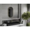 Mexen Loft oválne kúpeľňové zrkadlo 80 x 40 cm, zlatý rám - 9851-080-040-000-50