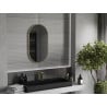 Mexen Loft oválne kúpeľňové zrkadlo 80 x 45 cm, zlatý rám - 9851-080-045-000-50