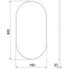 Mexen Loft oválne kúpeľňové zrkadlo 80 x 45 cm, čierny rám - 9851-080-045-000-70