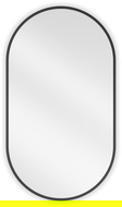 Mexen Loft oválne kúpeľňové zrkadlo 80 x 45 cm, čierny rám - 9851-080-045-000-70