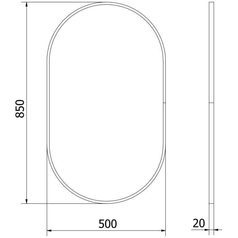 Mexen Loft oválne kúpeľňové zrkadlo 85 x 50 cm, zlatý rám - 9851-085-050-000-50