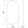 Mexen Loft zrkadlo kúpeľňové oválne 90 x 45 cm, rám čierny - 9851-090-045-000-70