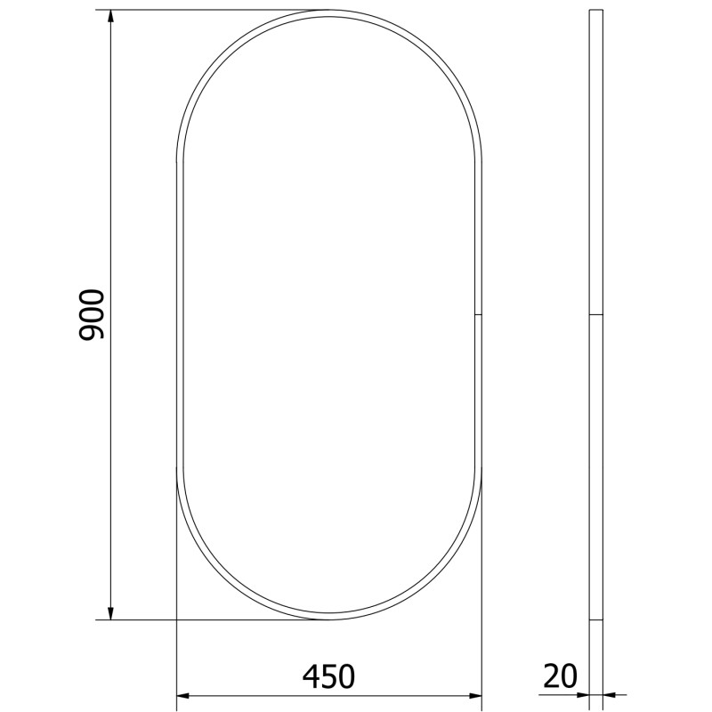 Mexen Loft Oválne kúpeľňové zrkadlo 90 x 45 cm, rám v brúsenom zlate - 9851-090-045-000-50