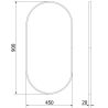 Mexen Loft Oválne kúpeľňové zrkadlo 90 x 45 cm, rám v brúsenom zlate - 9851-090-045-000-50