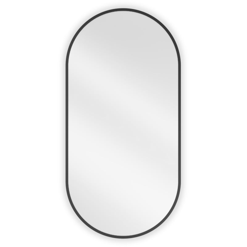 Mexen Loft zrkadlo kúpeľňové oválne 90 x 45 cm, rám čierny - 9851-090-045-000-70
