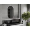Mexen Loft zrkadlo kúpeľňové oválne 90 x 45 cm, rám čierny - 9851-090-045-000-70