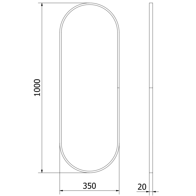 Mexen Loft oválne kúpeľňové zrkadlo 100 x 35 cm, zlatý rám - 9851-100-035-000-50