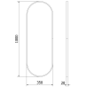 Mexen Loft oválne zrkadlo do kúpeľne 100 x 35 cm, zlatý rám - 9851-100-035-000-50