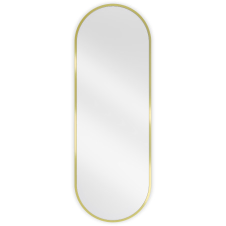 Mexen Loft Oválne kúpeľňové zrkadlo 100 x 35 cm, rám v brúsenom zlate - 9851-100-035-000-50