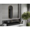 Mexen Loft Oválne kúpeľňové zrkadlo 100 x 35 cm, rám v brúsenom zlate - 9851-100-035-000-50