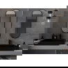 Mexen Loft oválne kúpeľňové zrkadlo 100 x 35 cm, čierny rám - 9851-100-035-000-70