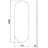 Mexen Loft oválne kúpeľňové zrkadlo 100 x 35 cm, čierny rám - 9851-100-035-000-70