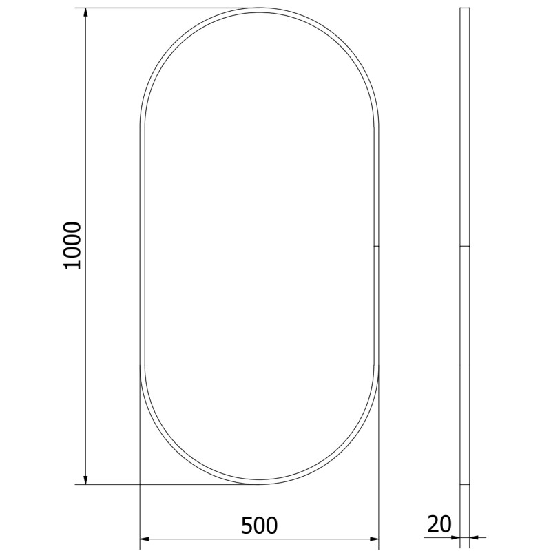 Mexen Loft oválne kúpeľňové zrkadlo 100 x 50 cm, čierny rám - 9851-100-050-000-70