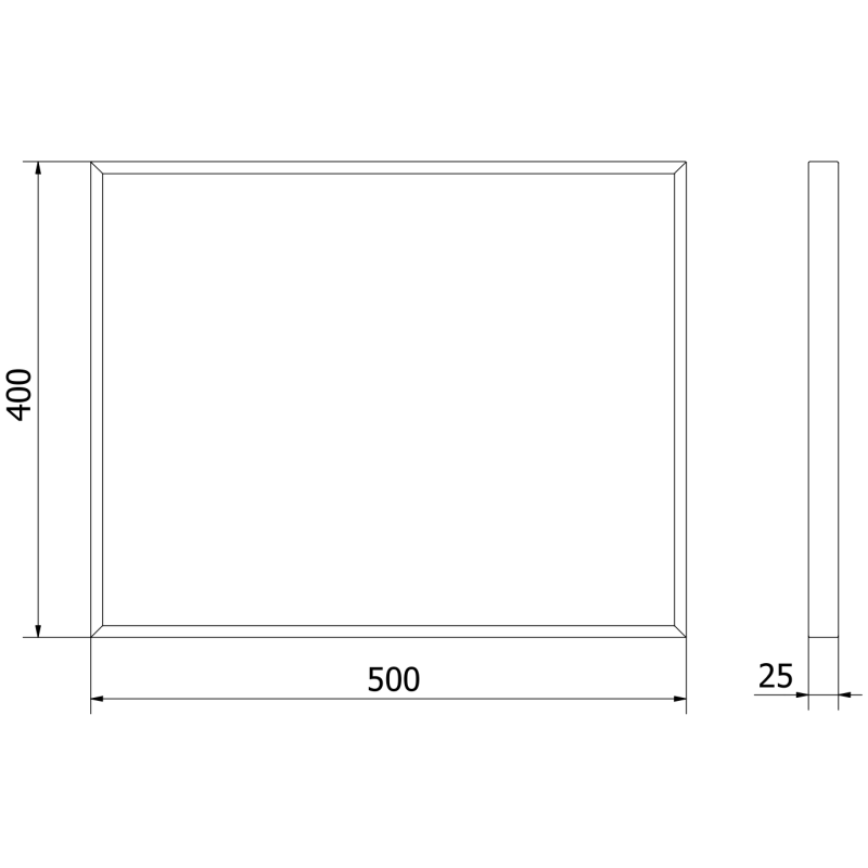 Mexen Loft obdĺžnikové kúpeľňové zrkadlo 50 x 40 cm, čierny rám - 9852-050-040-000-70