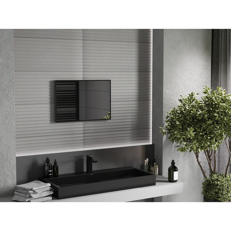 Mexen Loft kúpeľňové zrkadlo obdĺžnikové 60 x 40 cm, čierny rám - 9852-060-040-000-70