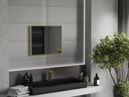 Mexen Loft kúpeľňové zrkadlo obdĺžnikové 60 x 50 cm, zlatý rám - 9852-060-050-000-50