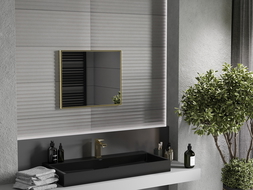 Mexen Loft obdĺžnikové kúpeľňové zrkadlo 60 x 50 cm, zlatý rám - 9852-060-050-000-50