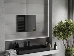 Mexen Loft kúpeľňové obdĺžnikové zrkadlo 60 x 50 cm, čierny rám - 9852-060-050-000-70