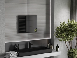 Mexen Loft obdĺžnikové kúpeľňové zrkadlo 60 x 50 cm, čierny rám - 9852-060-050-000-70