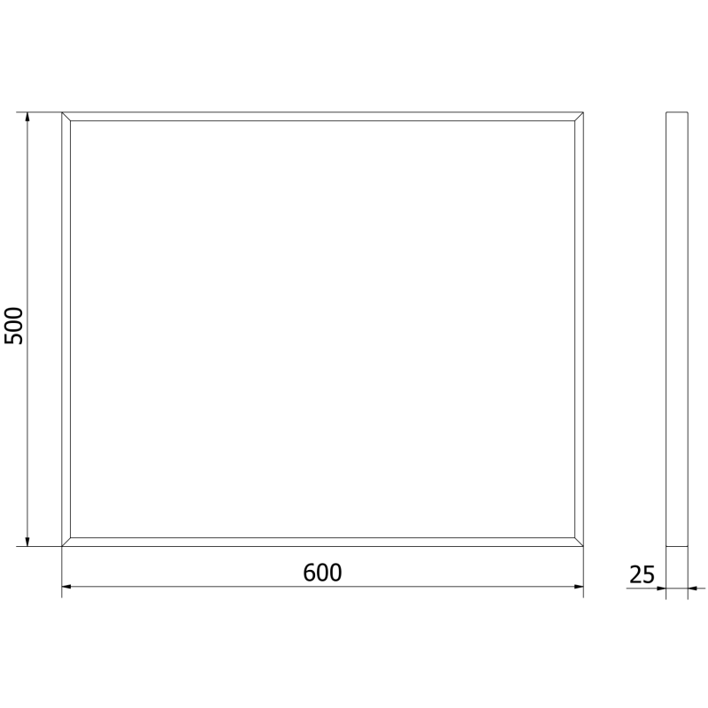 Mexen Loft obdĺžnikové zrkadlo do kúpeľne 60 x 50 cm, čierny rám - 9852-060-050-000-70