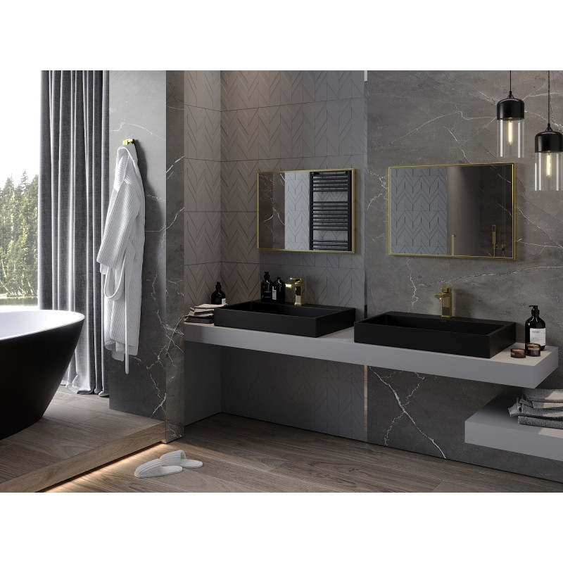 Mexen Loft kúpeľňové zrkadlo obdĺžnikové 70 x 50 cm, zlatý rám - 9852-070-050-000-50