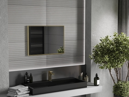 Mexen Loft kúpeľňové zrkadlo obdĺžnikové 70 x 50 cm, zlatý rám - 9852-070-050-000-50
