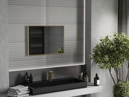 Mexen Loft obdélníkové zrkadlo do kúpeľne 70 x 50 cm, zlatý rám - 9852-070-050-000-50