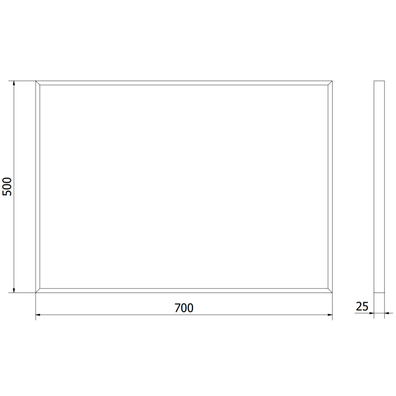 Mexen Loft obdĺžnikové kúpeľňové zrkadlo 70 x 50 cm, čierny rám - 9852-070-050-000-70