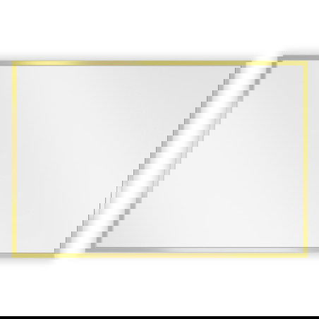 Mexen Loft obdĺžnikové kúpeľňové zrkadlo 60 x 40 cm, zlatý rám - 9852-060-040-000-50