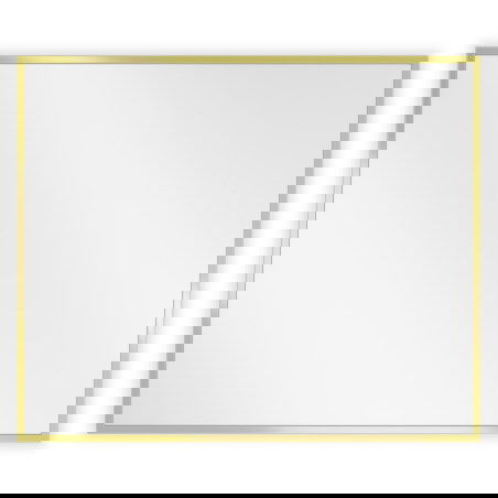 Mexen Loft obdĺžnikové kúpeľňové zrkadlo 60 x 50 cm, zlatý rám - 9852-060-050-000-50
