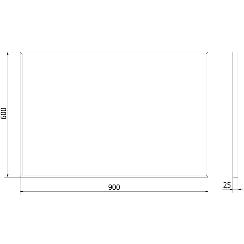 Mexen Loft kúpeľňové zrkadlo obdĺžnikové 90 x 60 cm, čierny rám - 9852-090-060-000-70