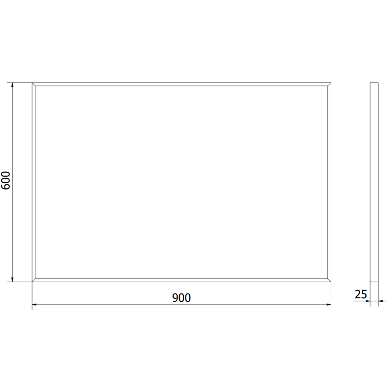 Mexen Loft obdĺžnikové kúpeľňové zrkadlo 90 x 60 cm, čierny rám - 9852-090-060-000-70