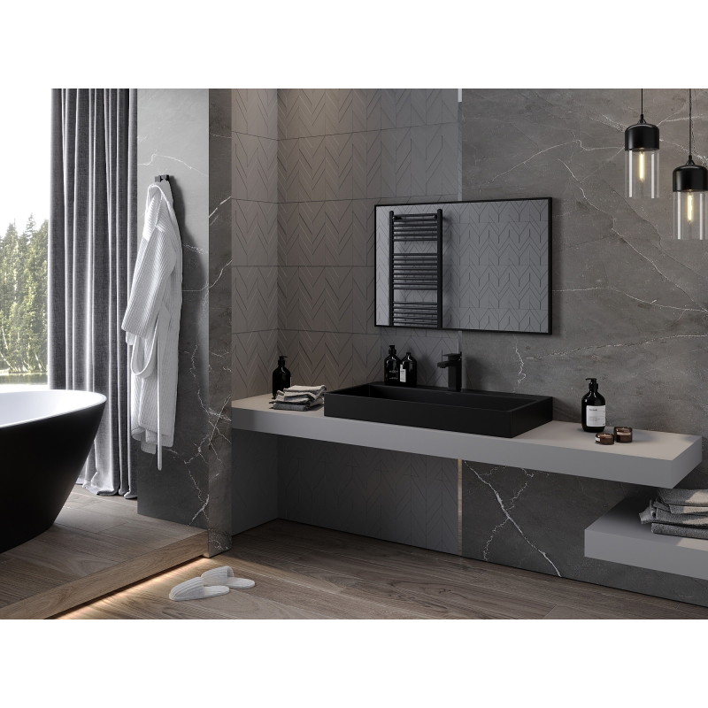 Mexen Loft kúpeľňové zrkadlo obdĺžnikové 90 x 60 cm, čierny rám - 9852-090-060-000-70