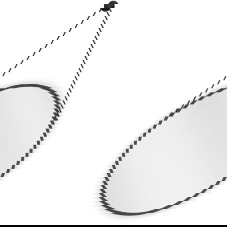Mexen String okrúhle kúpeľňové zrkadlo 50 cm, čierny rám - 9854-050-050-000-70