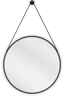 Mexen String okrúhle kúpeľňové zrkadlo 50 cm, čierny rám - 9854-050-050-000-70