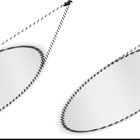 Mexen String okrúhle kúpeľňové zrkadlo 60 cm, čierny rám - 9854-060-060-000-70