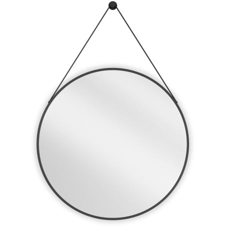 Mexen String okrúhle kúpeľňové zrkadlo 70 cm, čierny rám - 9854-070-070-000-70