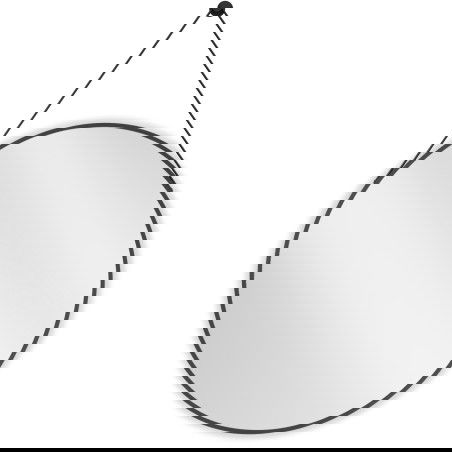 Mexen String kúpeľňové zrkadlo okrúhle 80 cm, čierny rám - 9854-080-080-000-70
