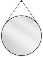 Mexen String okrúhle kúpeľňové zrkadlo 80 cm, čierny rám - 9854-080-080-000-70