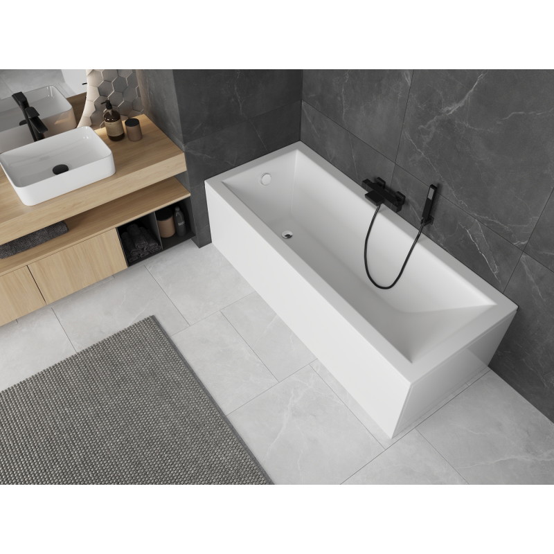 Mexen Cubik Obdĺžniková vaňa 140 x 70 cm s obkladom, biela - 55031407000X