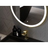 Mexen Esso kúpeľňové zrkadlo podsvietené, okrúhle 70 cm, LED 6000K, anti-pára, zlatý rám - 9825-070-070-611-50
