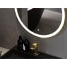 Mexen Esso okrúhle kúpeľňové zrkadlo s podsvietením, 80 cm, LED 6000K, proti zahmlievaniu, zlatý rám - 9825-080-080-611-50