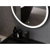 Mexen Esso osvetlené kúpeľňové zrkadlo, okrúhle 80 cm, LED 6000K, protihmla, čierny rám - 9825-080-080-611-70